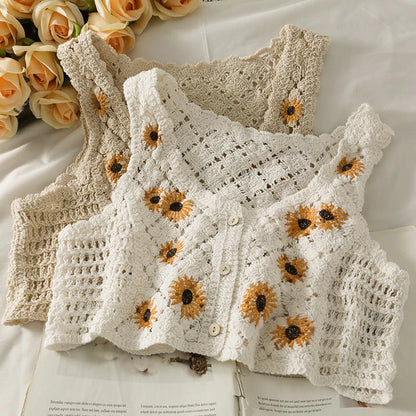 The Sunflower Crochet Vest