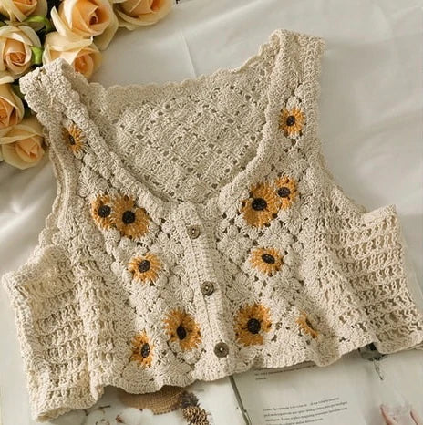 The Sunflower Crochet Vest