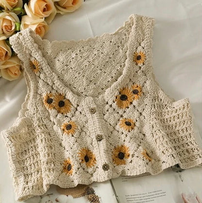 The Sunflower Crochet Vest – Aloha Jolie™