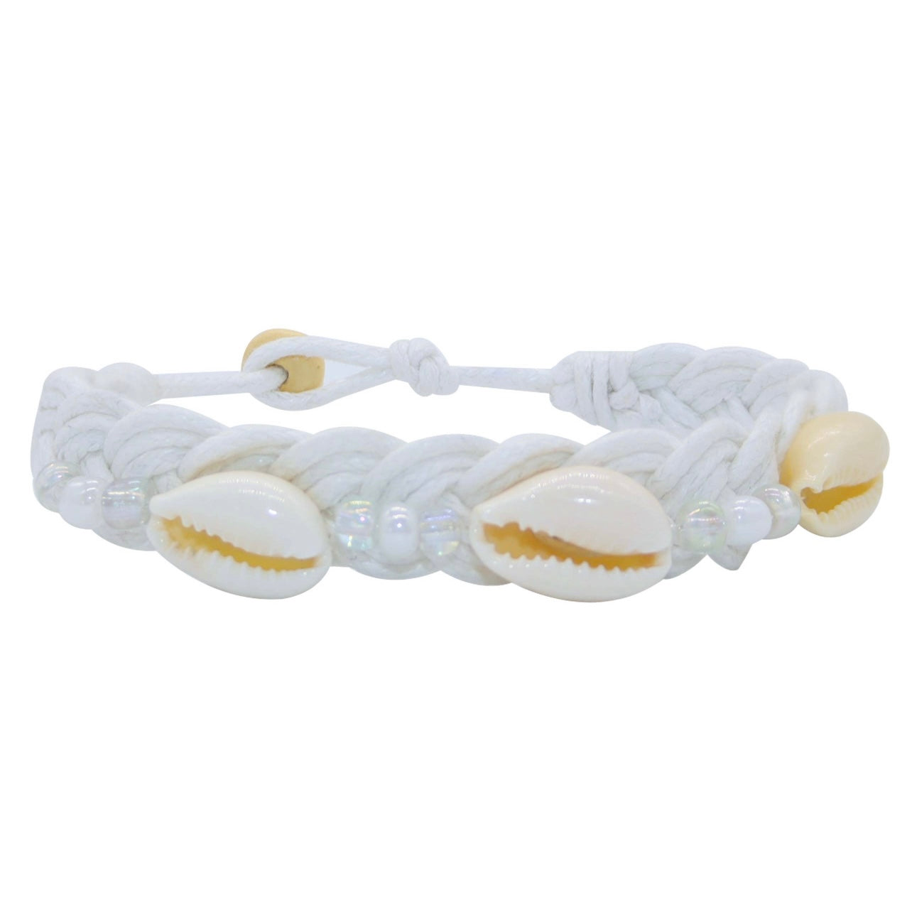 Hand-braided Cowrie Shell Bracelet